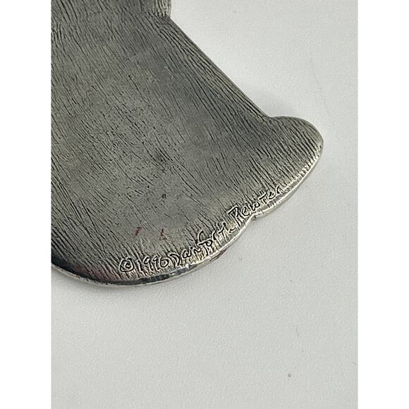 Danforth Pewter Barn Cat Ornament Handcrafted Pewter Cat Made in USA - Picture 3 of 4